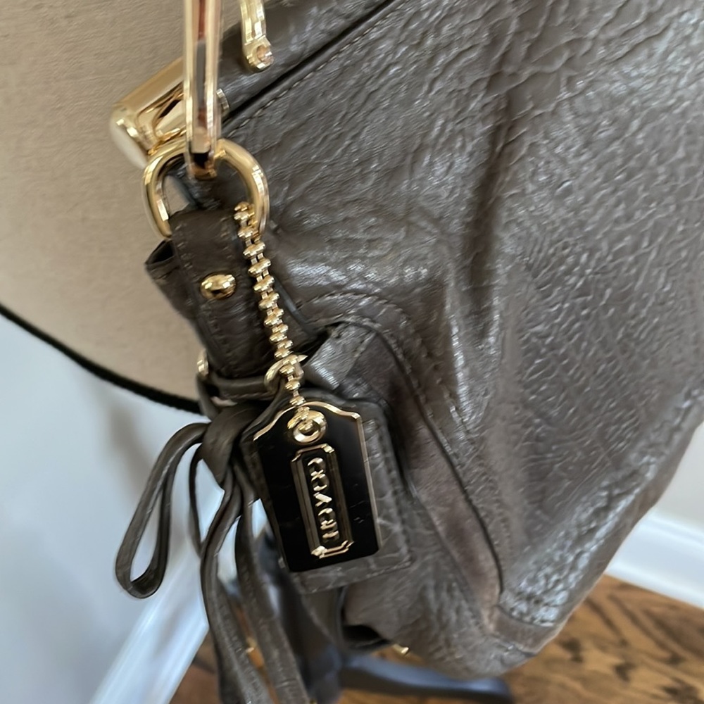 COACH hobo with gold details and toffany blue interior retail $495 - Picture 15 of 16